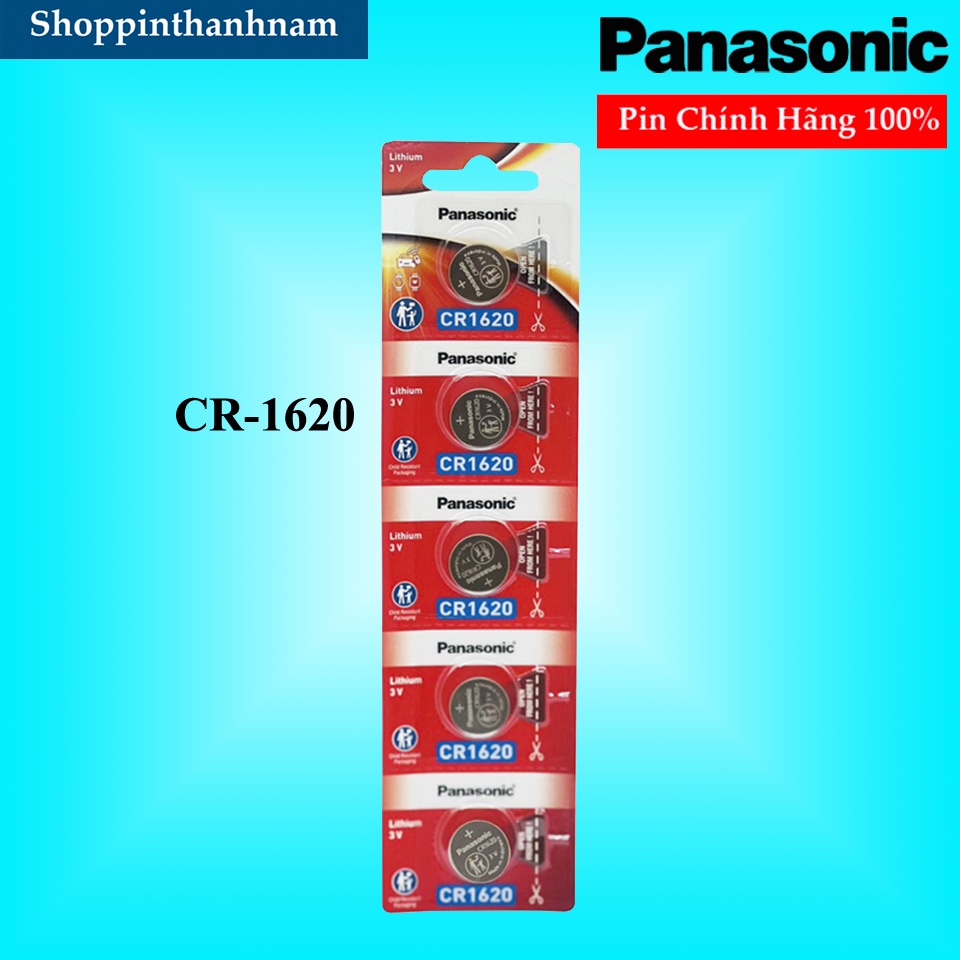 Pin CR1620 Panasonic Lithium 3V Vỉ 5 Viên Chính Hãng