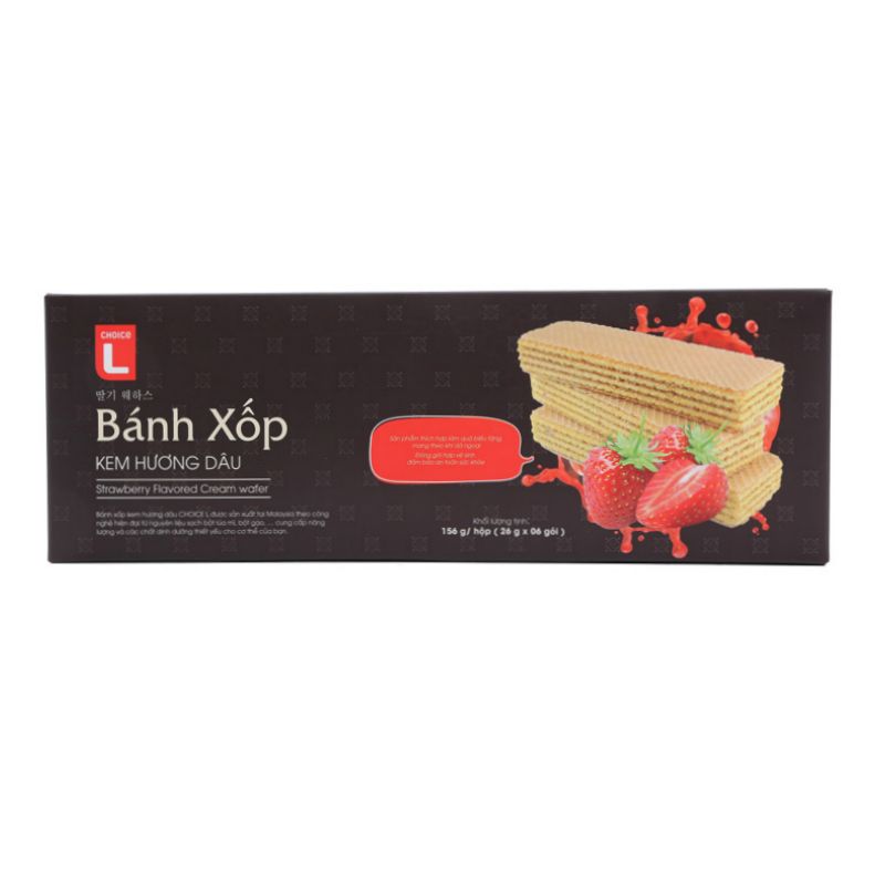 Bánh xốp kem hương dâu Choice L hộp 156g sản phẩm chất lượng an toàn khi sử dụng giá cả hợp lý