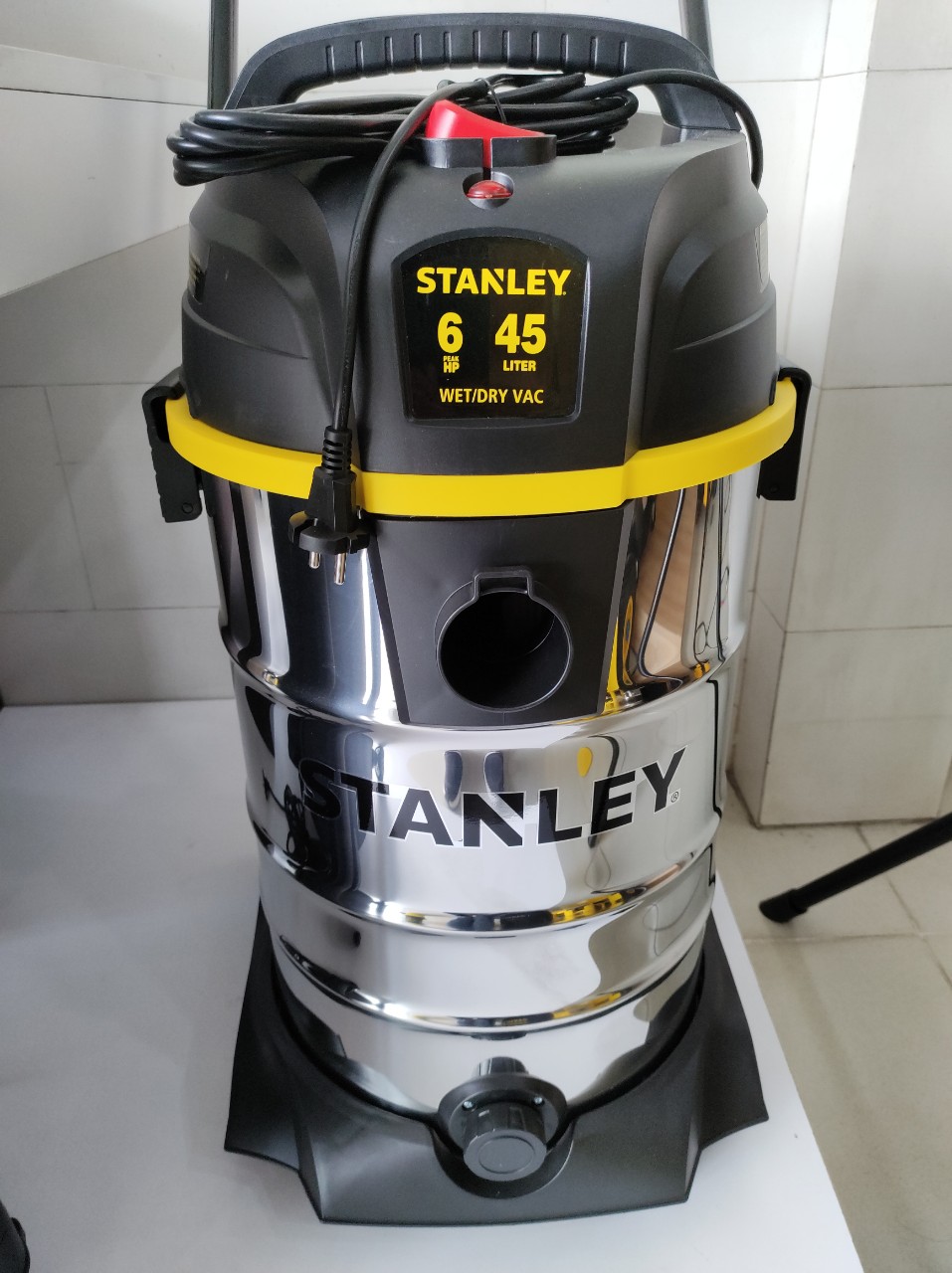 Máy hút bụi công nghiệp cho nhà xưởng 3 chức năng stanley sl19501-12b, dung tích 45l, công suất tối đa 4500w