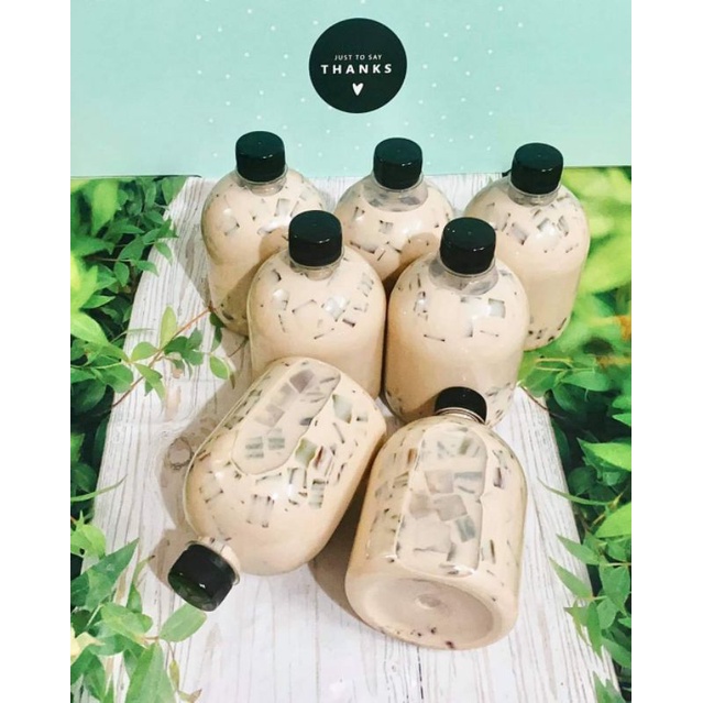 100 chai nhựa tròn lùn 500ml đã kèm nắp - chai nhựa đựng trà sữa- chai nhựa huysun