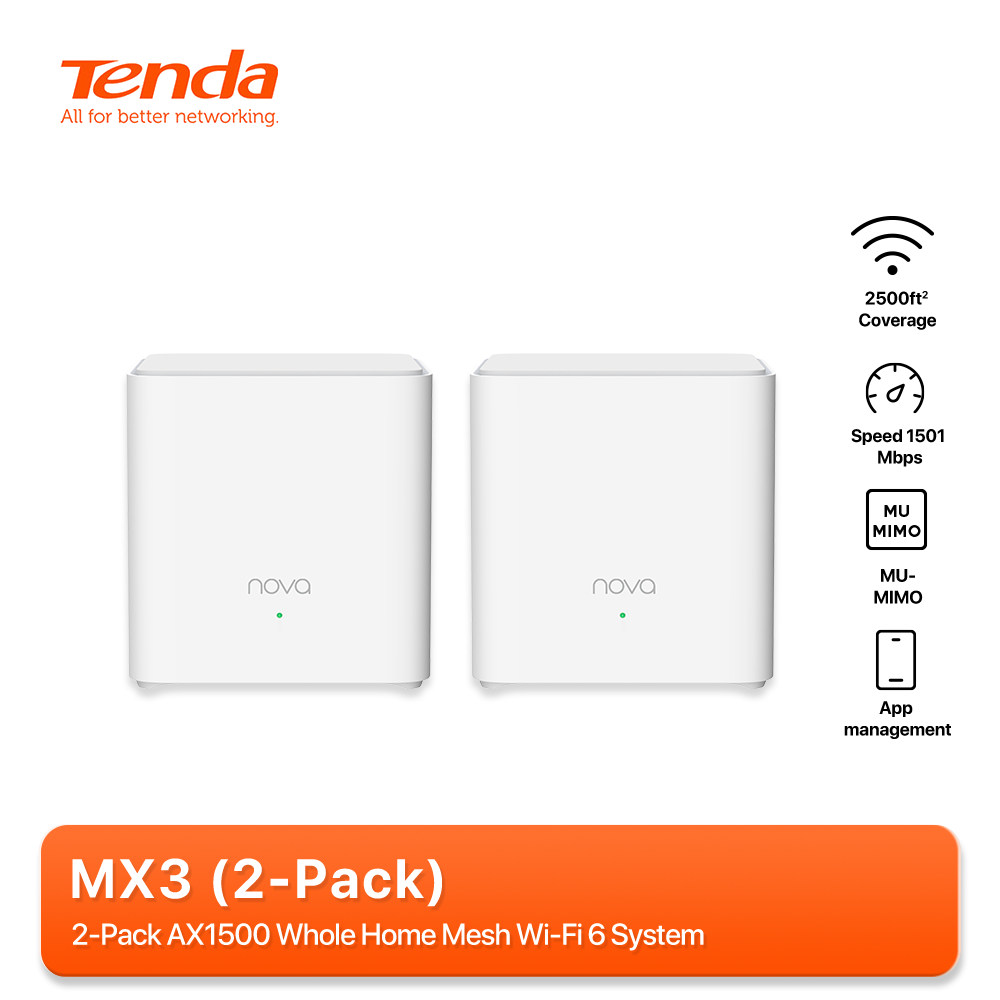 Hệ Thống Wifi Mesh Tenda Nova MX3 MW3 Cho Gia Đình AC1200 AX1500 Mbps - Hàng Chính Hãng