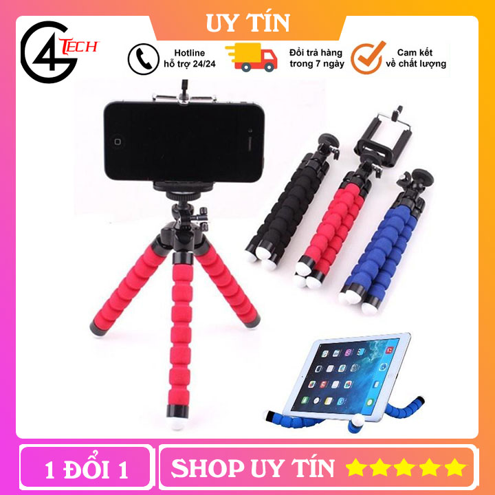 Giá Đỡ Ba Chân Mini Bạch Tuộc Miếng Bọt Biển Linh Hoạt Xoay 360 Độ Giá Đỡ Điện Thoại Mini Chân Máy Ảnh Kẹp Giữ