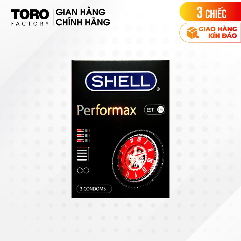 Bao cao su shell performax 6 in 1 kéo dài thời gian - hộp 3 cái | toro factory