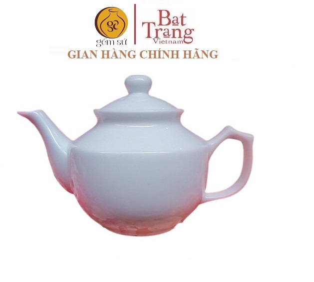 Gốm Sứ Bát Tràng - Ấm pha trà dáng vuông có màng lọc chống tắc 500ml