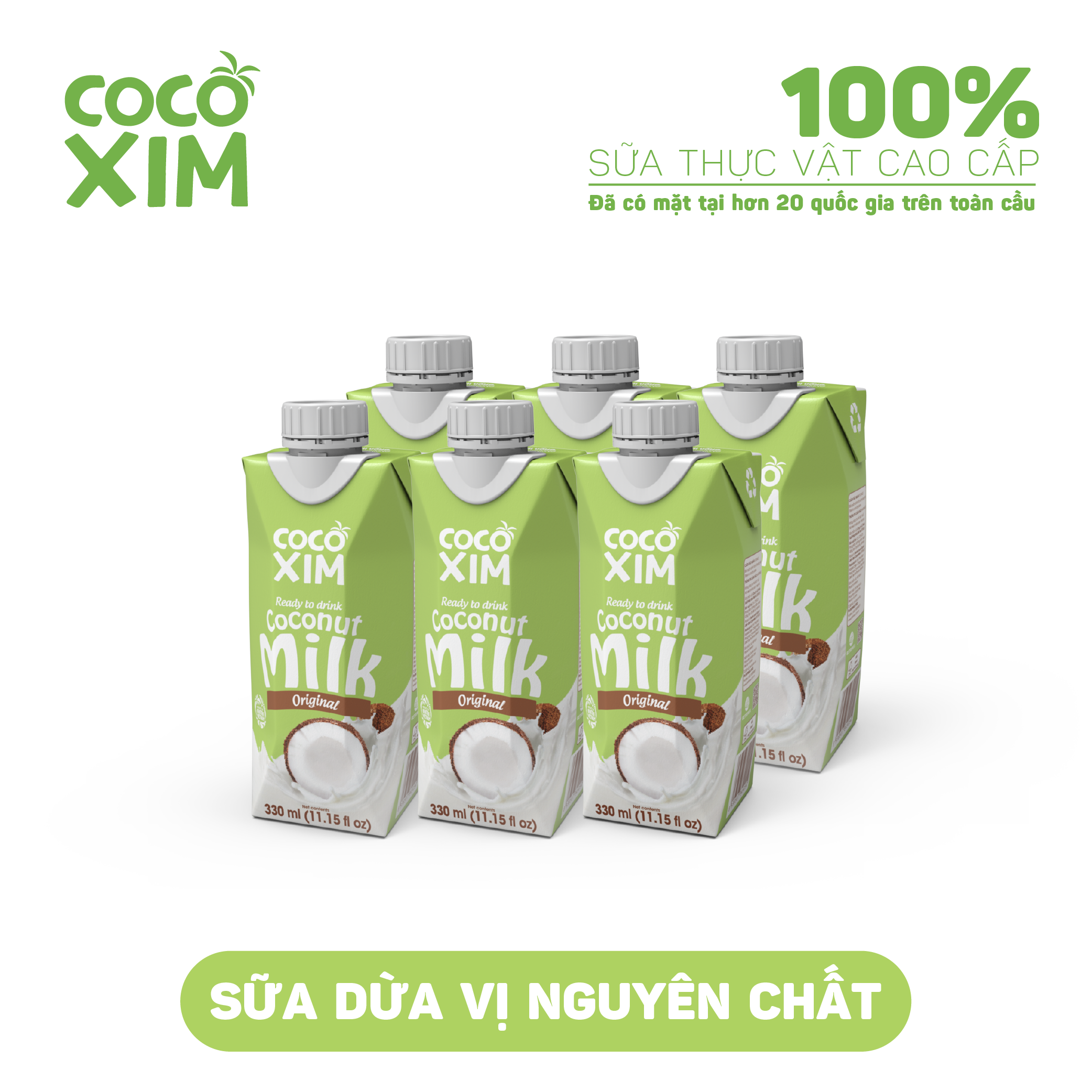 Combo 6 Hộp Sữa dừa đóng hộp Cocoxim Orginal 330ml/Hộp