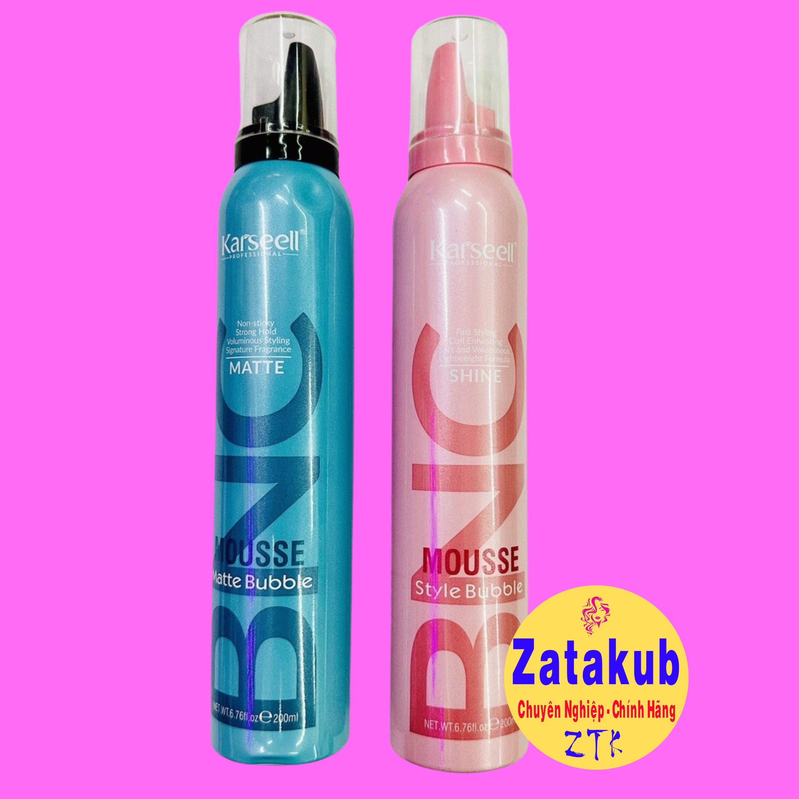 Kem bọt tạo kiểu giữ nếp xoăn hippie, xoăn xù mì, xoăn lơi Karseell Mousse 200ml