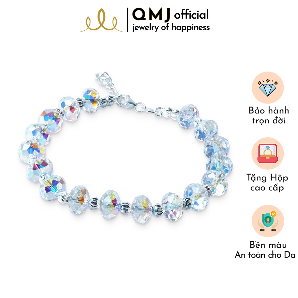 QMJ Lắc tay bạc phale 7 màu lấp lánh 925 cao cấp tinh tế thiết kế độc lạ, thích hợp với cô nàng thích sự độc và lạ trang sức thời trang nữ đẹp - QLL0540