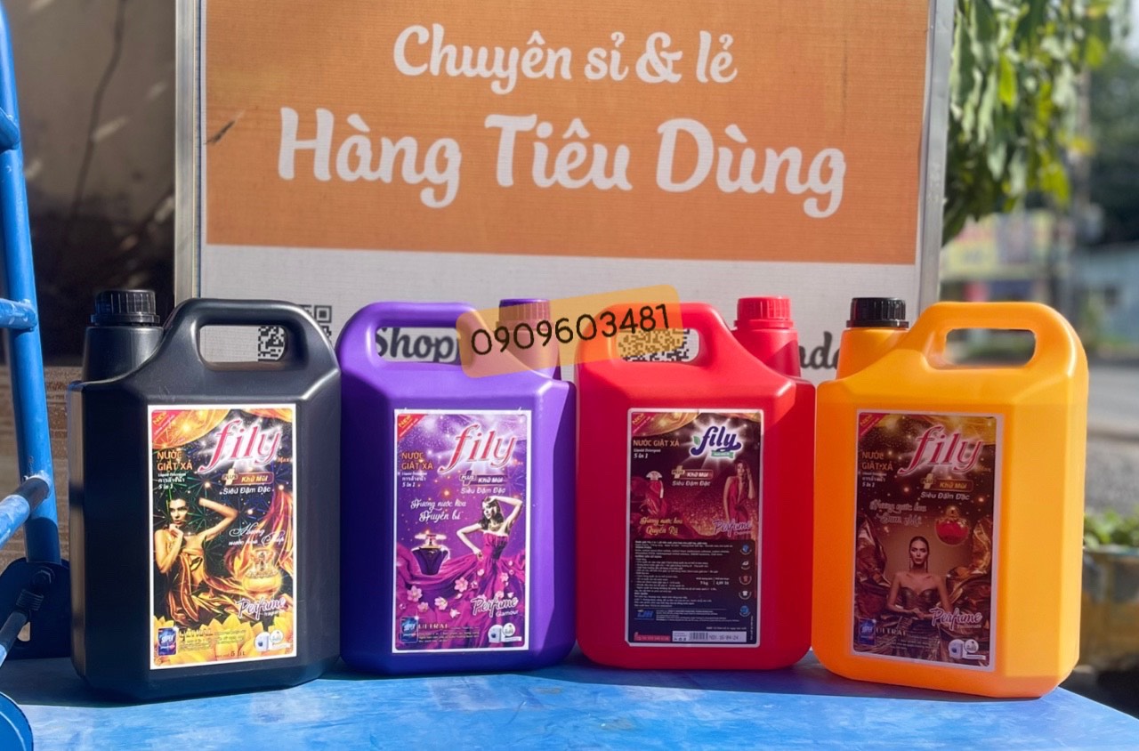 Nước giặt xả cao cấp đậm đặc hương nước hoa Fily 5 in 1 đậm đặc 5kg