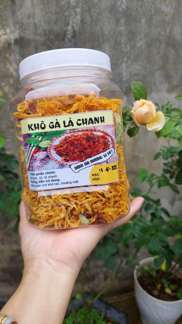 500g khô gà lá chanh loại 1 bao ngon, hũ 500g-gklc