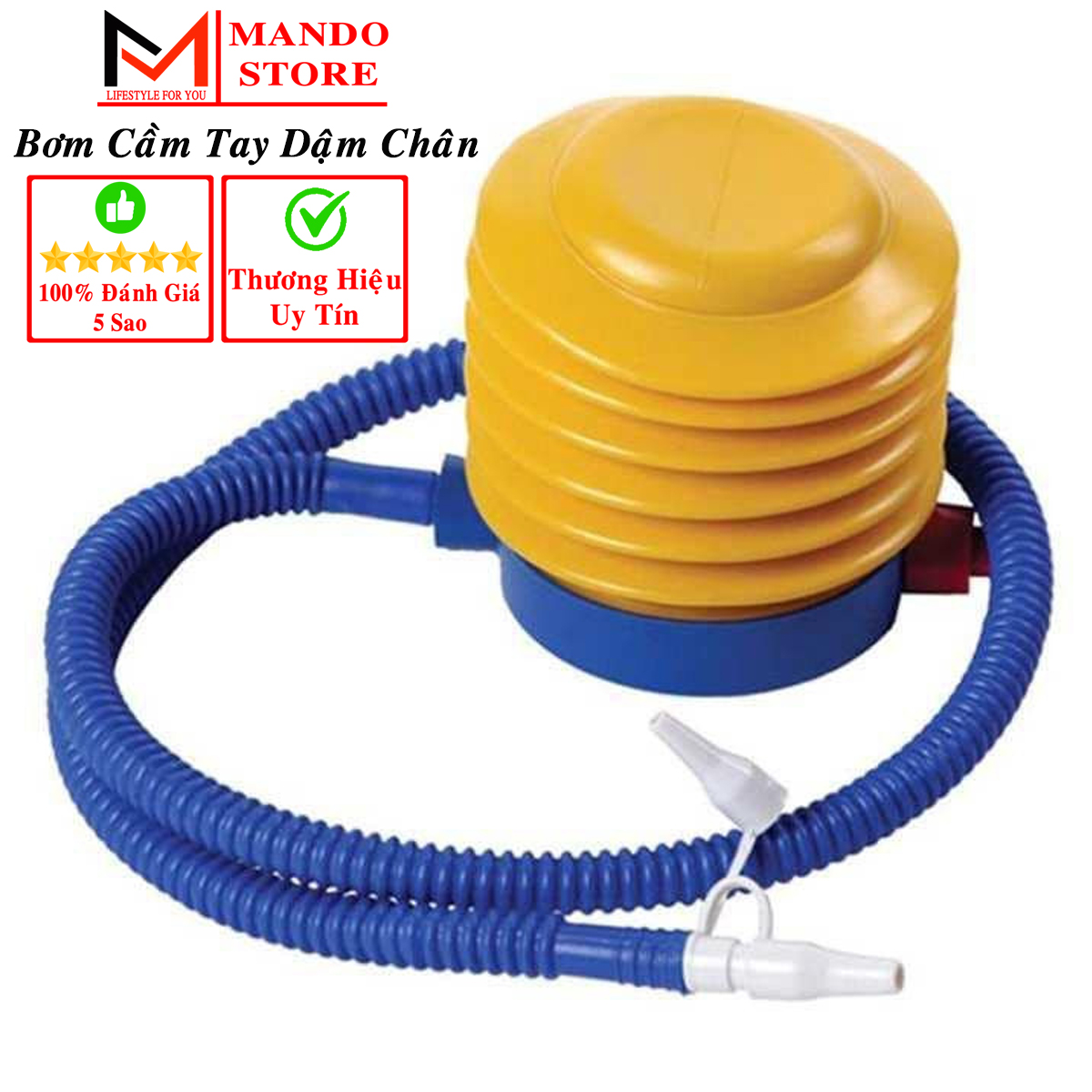 Bơm tay mini dậm chân bơm phao bơi – bơm bóng yoga đa năng cầm tay – dụng cụ bơm bóng bay cao cấp tiện dụng