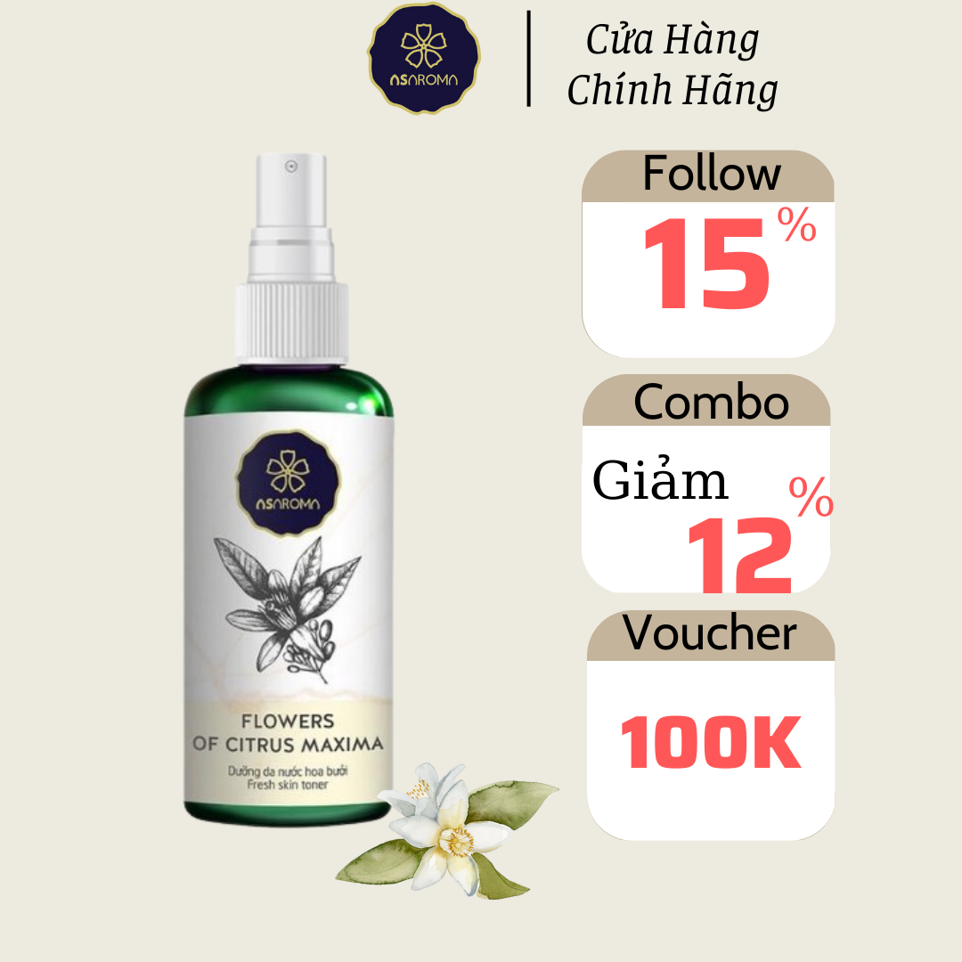 Tinh Dầu Hoa Bưởi Mọc Tóc Nhanh Dài Asaroma Dưỡng Tóc Không Bết Chống Hói Đầu 100ml