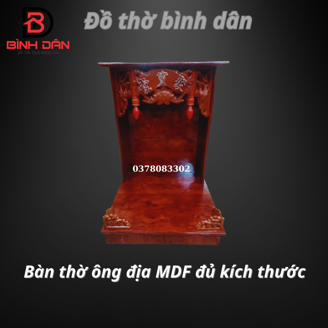 Bàn thờ thần tài thổ địa MDF đủ loại kích thước