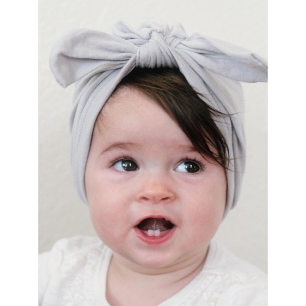 [HCM]Nón mũ turban thắt nơ cho bé từ 0 đến 2 tuổi