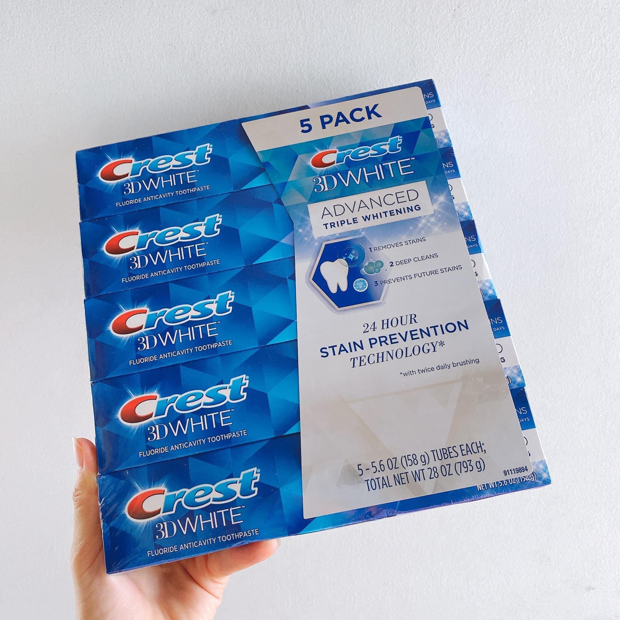 Kem Đánh Răng Crest 3D White Arctic Fresh hàng Mỹ mẫu mới sét 5 típ