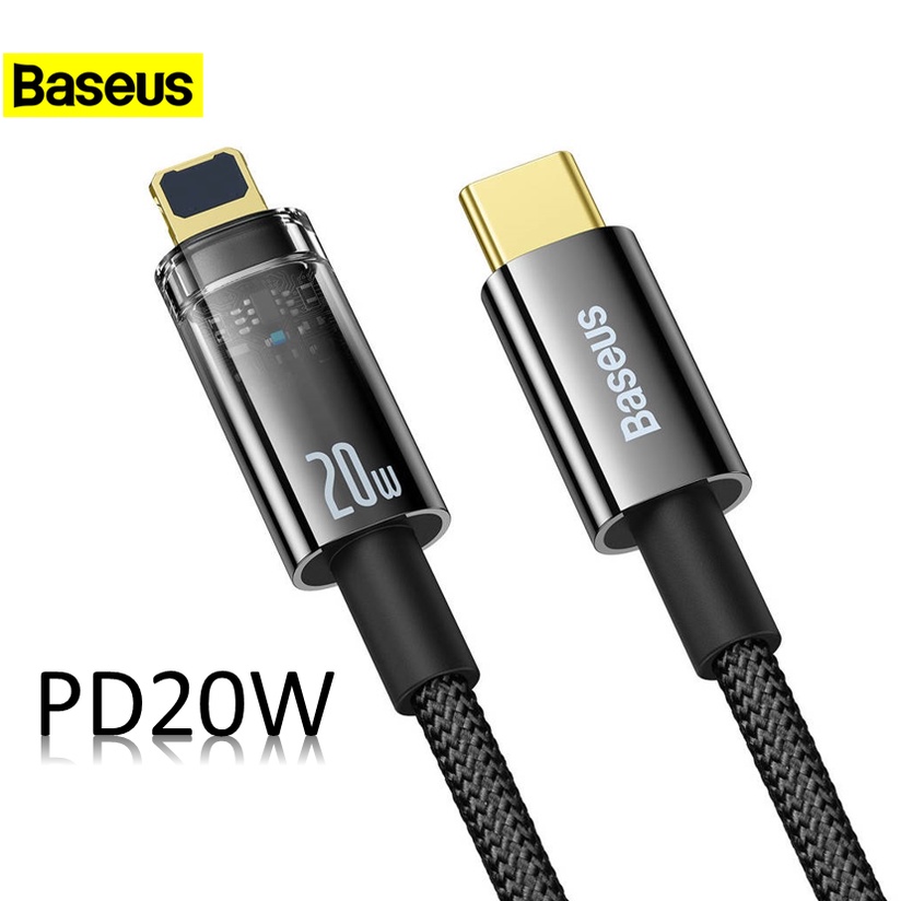 Cáp sạc nhanh iPhone 20W tự ngắt điện khi sạc đầy pin Baseus Explorer Series dây dù siêu bền dài 1m 2m