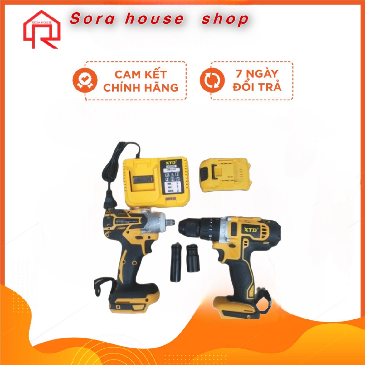 Máy bắn vít, máy khoan cầm tay XTD kèm pin 26V