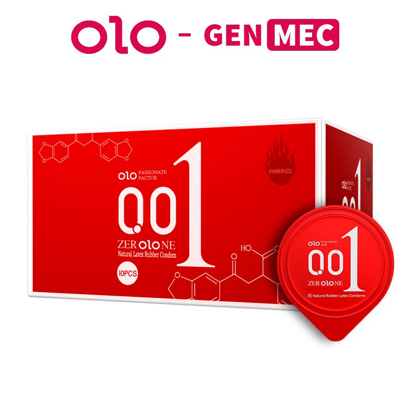 Bao Cao Su Siêu Mỏng OLO 001 Đỏ – Thêm Nhiệt Siêu Mỏng – Dùng Như Không – Siêu Thăng Hoa – Bcs Olo Đen 001 Đỏ Hộp 01 Bao – GenMec