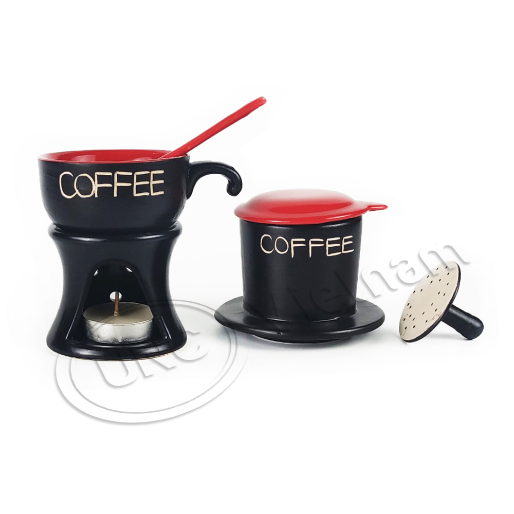 Bộ Phin Cà Phê Sứ UNC Việt Nam - Sử dụng chân đốt thấp giữ nhiệt, nhiều màu sắc, đủ món, pha phin cafe sứ sẽ ngon hơn.