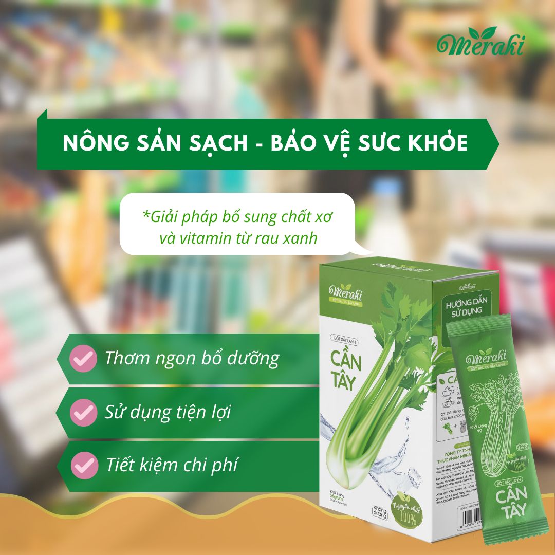[ LOẠI MỚI ] TINH CHẤT BỘT CẦN TÂY MERAKI DETOX CƠ THỂ
