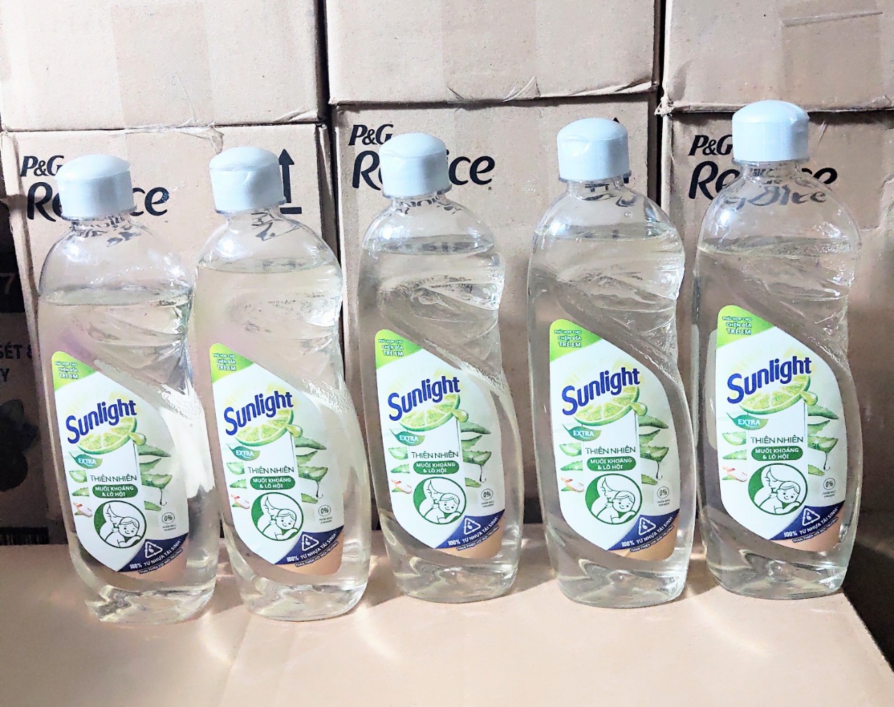 Combo 5 chai nước rửa chén sunlight thiên nhiên 370g