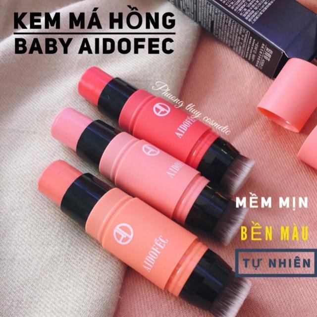Má hồng kem dạng thỏi kèm đầu cọ