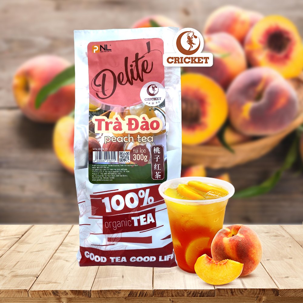 Trà Đào Túi Lọc CAO CẤP DELITE (300g) - Làm Trà Đào, Trà Trái Cây