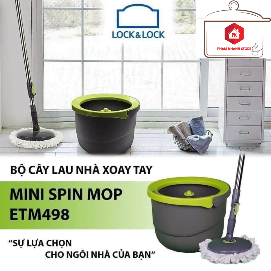 Bộ Cây Lau Nhà Xoay Tay Mini Ettom Lock Lock