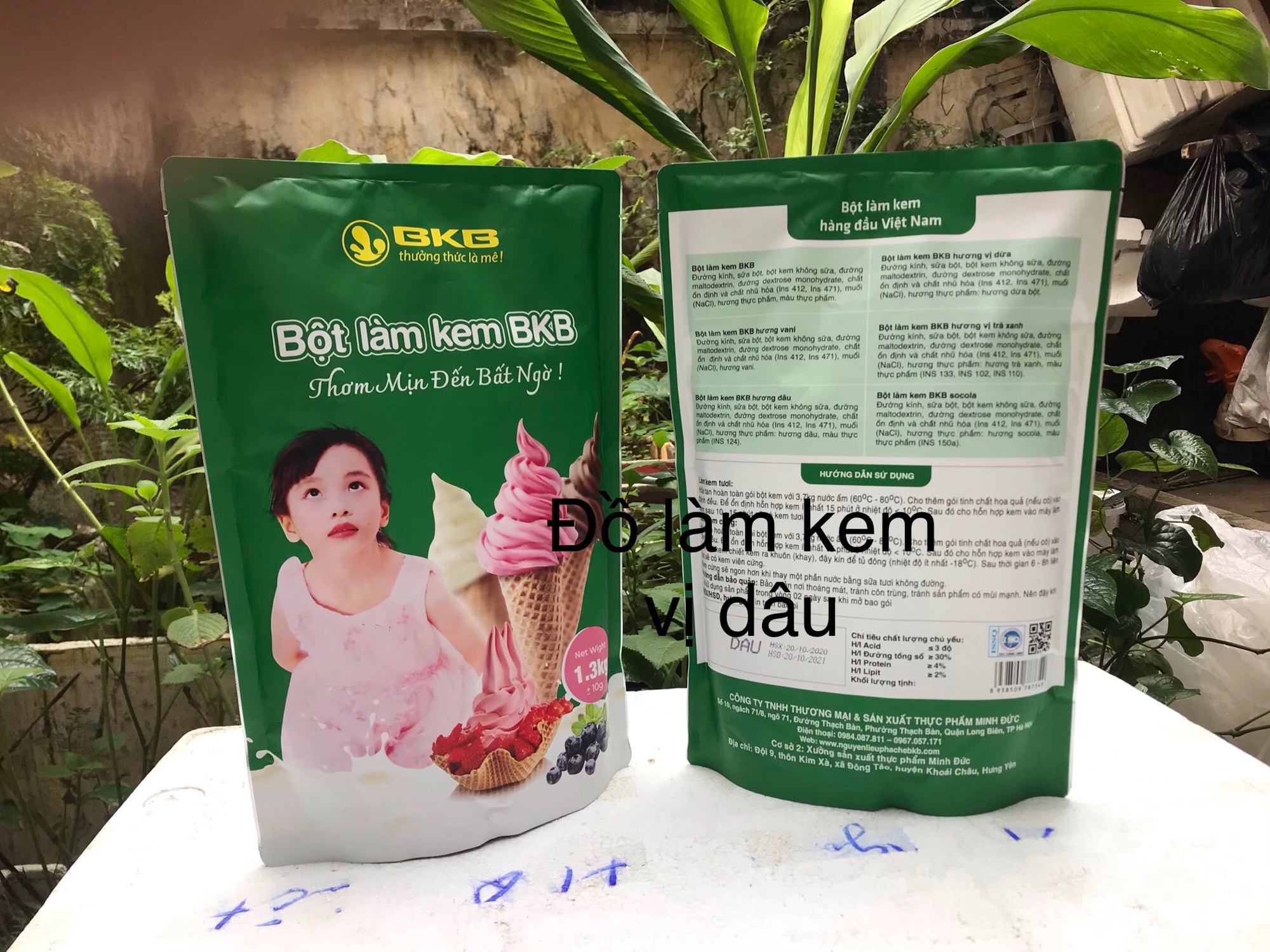 bột làm kem tươi vị dâu
