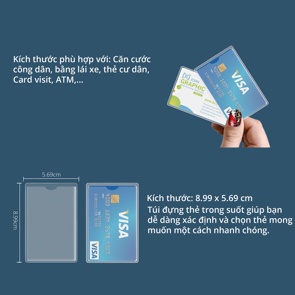 Tấm đựng Căn cước công dân,cccd và bằng lái xe chống trầy xước,miếng bọc đựng cccd, GPLX thẻ chung cư, ngân hàng