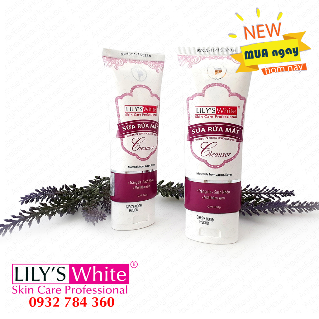 [HCM]Sữa rửa mặt lily’s white cleanser trắng da sạch nhờn