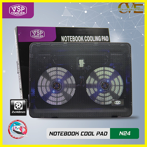 Đế quạt tản nhiệt laptop cooler n24 - quạt tản nhiệt máy tính pc led