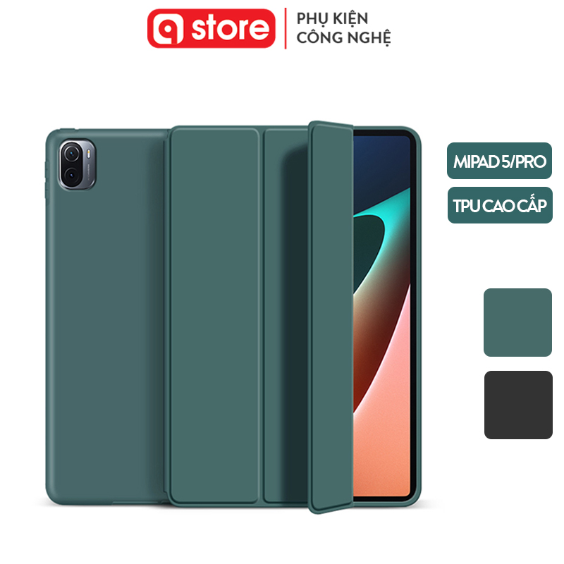 Bao da mi pad 5 / mi pad 5 pro Qstore, Bao da xiaomi mipad 5 chất liệu TPU cao cấp, nắp chụp có thể dựng đứng