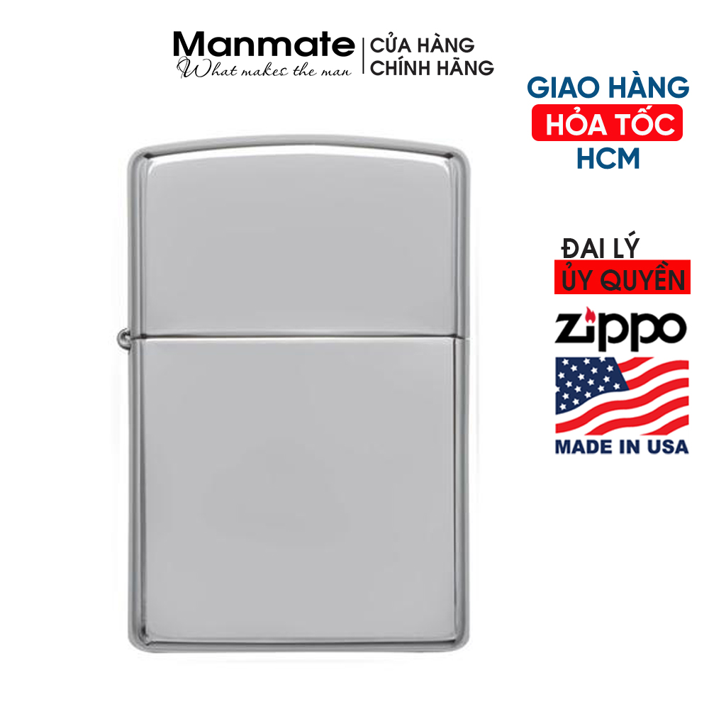 Zippo mỹ chính hãng Classic Chrome Armor , thương hiệu cao cấp quốc tế , chính hãng Mỹ - Manmate