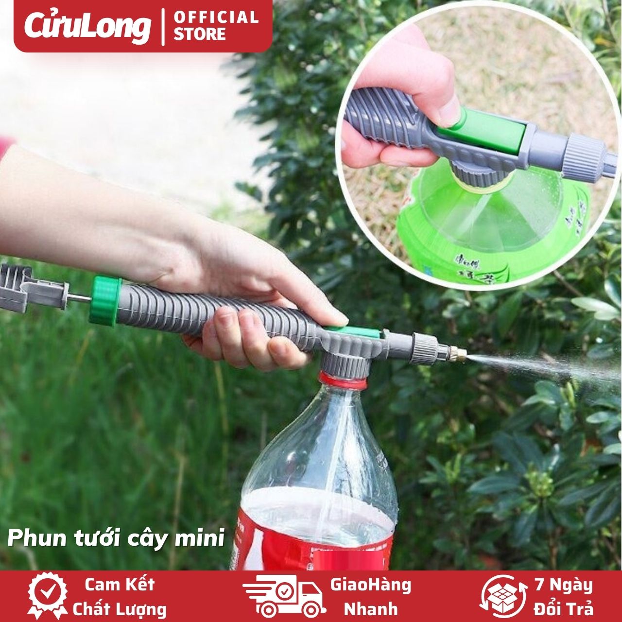 Bình bơm tưới cây mini đa năng cầm tay phun xịt 2 chế độ nước nhỏ gọn tiện