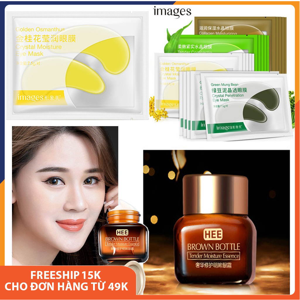 Combo 10 mặt nạ mắt Eye Crystal Gold + Kem dưỡng da mắt HEE giảm quầng thâm mắt, bọng mắt, giảm nếp nhăn, dưỡng ẩm, da sáng màu, chống lão hóa, làm dịu, bảo vệ mắt, mặt nạ mắt giá rẻ Melystore SPU184