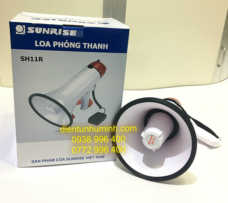 Loa phóng thanh cầm tay 25W Sunrise SH11R có THU ÂM và PIN SẠC