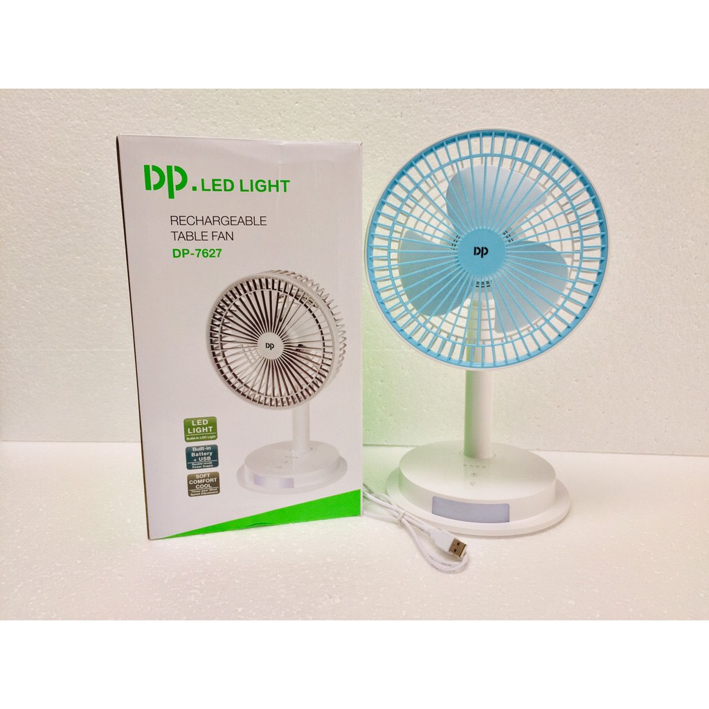 Quạt sạc tích điện loại lớn 3 chế độ có đèn led DP-7627