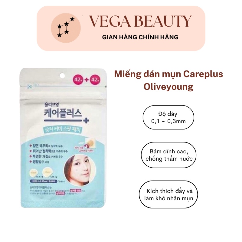  Miếng Dán Mụn Olive Young Care PlusScar Cover Spot Patch giúp hút cồi bảo vệ và làm khô nhân mụn 
