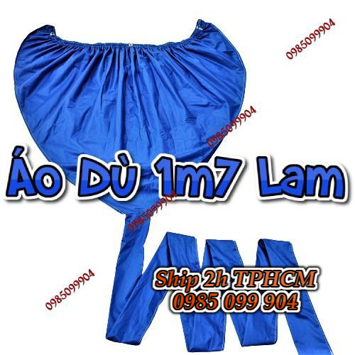 Áo trùm Vải Dù 1m7 Lam giúp vệ sinh xịt rửa máy lạnh điều hoà - Bạt trùm túi rửa làm sạch loại vải dù loại dày miệng rộng 1m7 đuôi 2m5 Vải Màu Xanh Lam