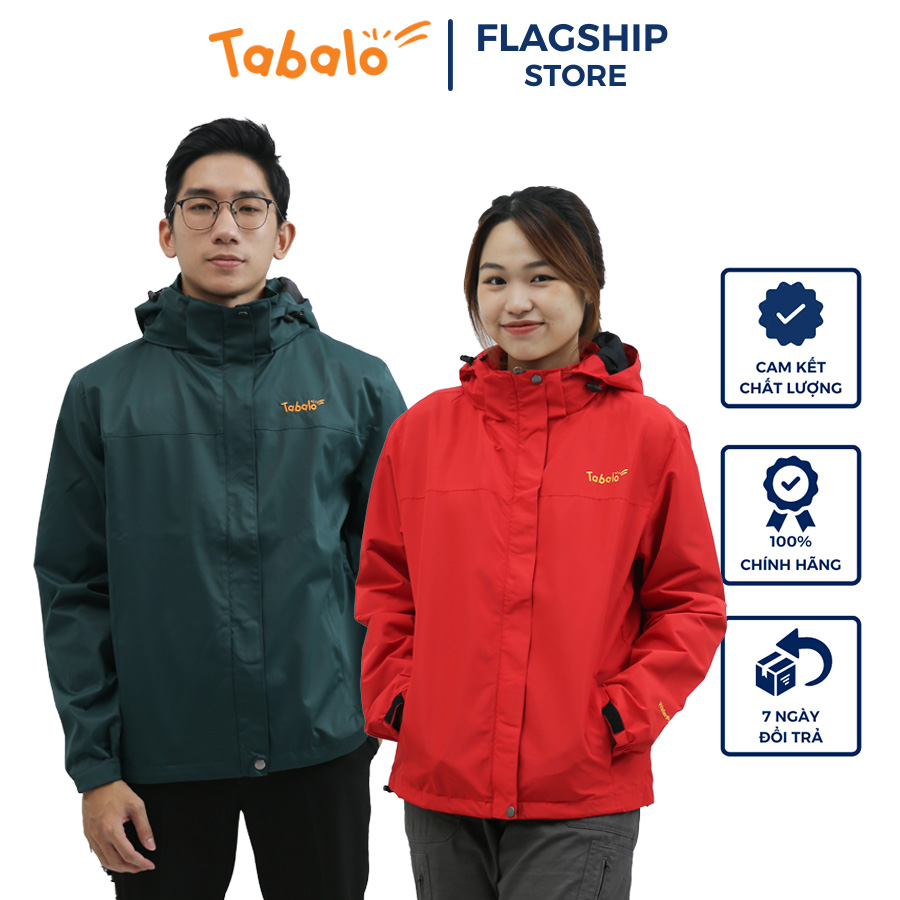 Áo Khoác Gió Nam Nữ TABALO RESOLVE JACKET Chống Nước 2 Lớp, Mũ Tháo Rời