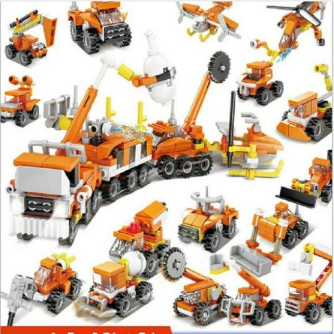 Bộ lắp ráp lego kazi 80525 16 in 1 - xếp hình xe cứu hộ.
