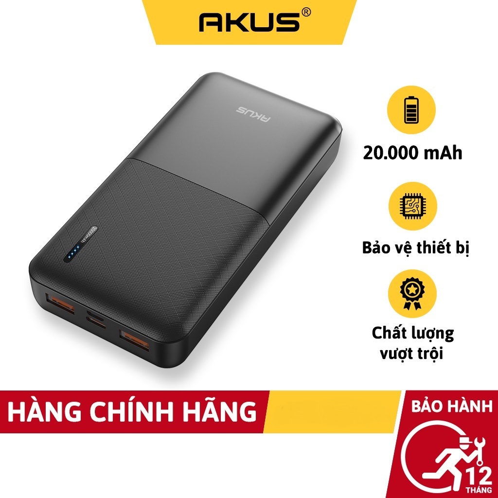 Pin dự phòng sạc nhanh-sạc dự phòng wekome 20000 mah tích hợp 2 cổng sạc.sạc dự phòng 20000mah 30000mah sạc nhanh 20w chinh hang-sạc dự phòng 20000 mah akus c20 - hàng chínhhãng - bảo hành 12 tháng