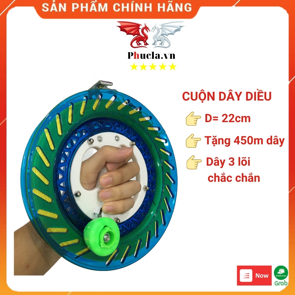 Dây thả diều 450m có tay quay tự động cuộn thả f89 025
