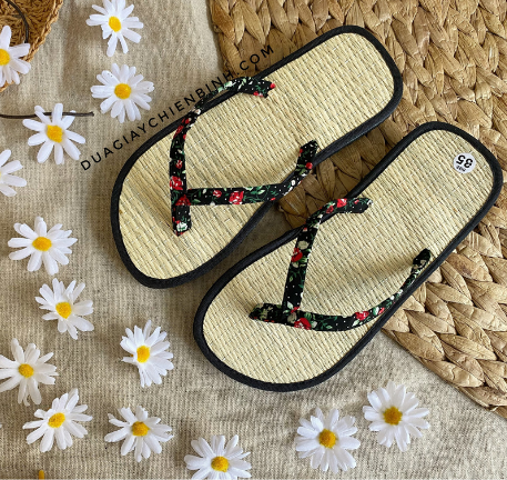 (HCM) ẢNH THẬT - DÉP CHIẾU HOA 1 DÂY