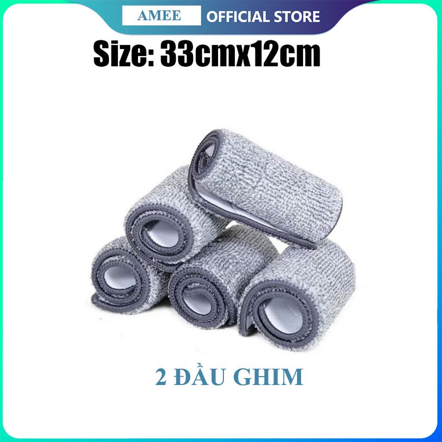 Combo 5 bông lau nhà Chữ Nhật (33x12cm) dùng cho bộ lau nhà thông minh - Rẻ bộ cây lau nhà tự vắt