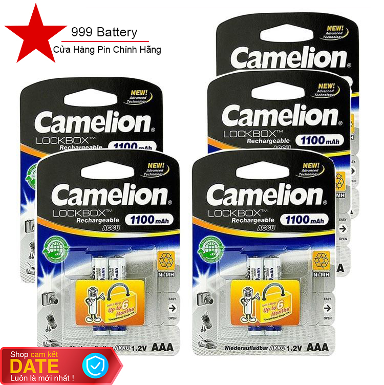 Combo 5 vỉ pin sạc đũa AAA Camelion 1100mAh chính hãng