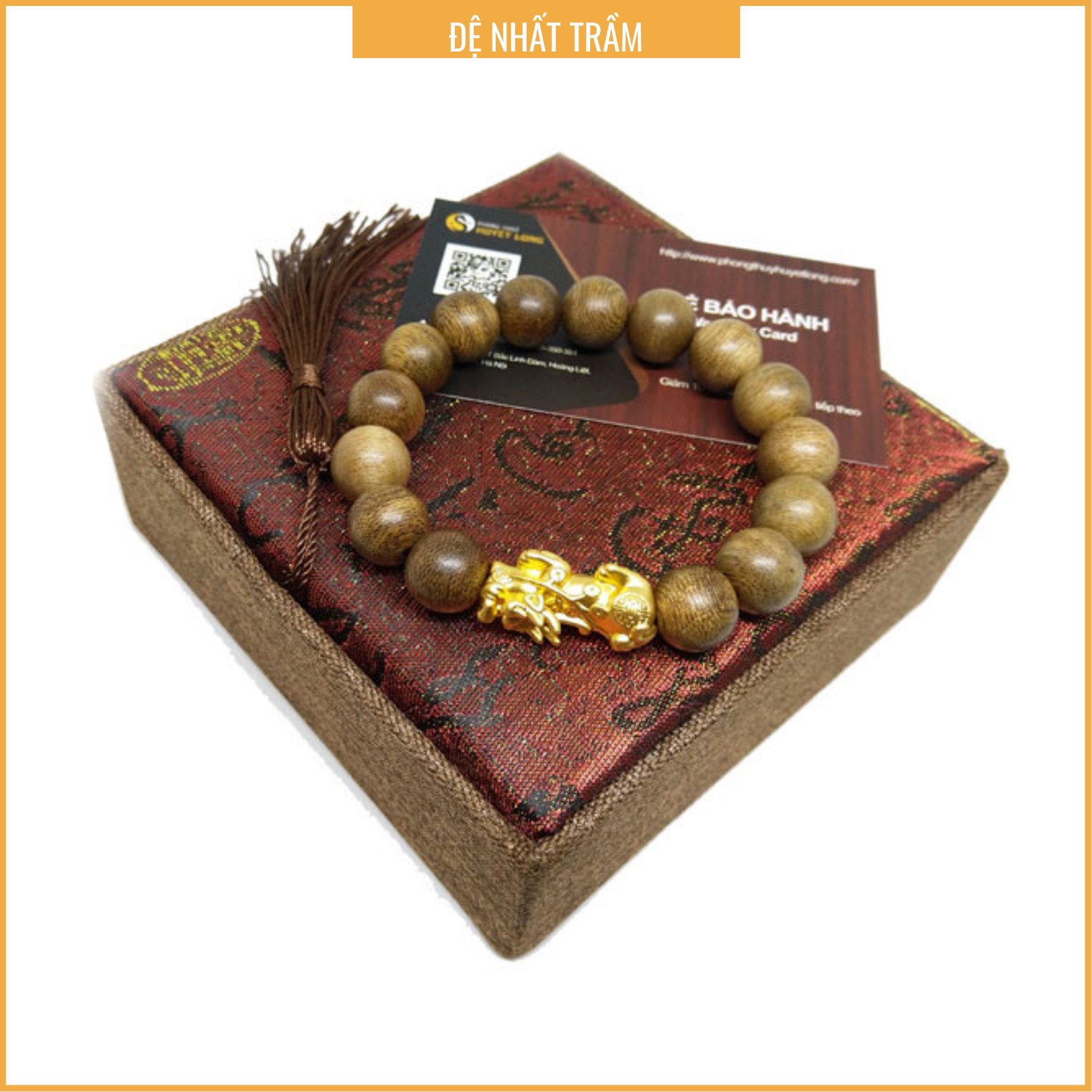 Vòng Trầm Hương Tốc Mix Tỳ Hưu Bạc Xi Vàng - Vòng Trầm Hương Tự Nhiên - Vòng Tay Gỗ Phong Thủy