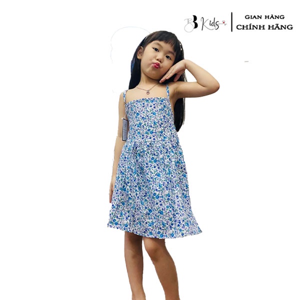 Váy 2 dây bé gái hoa nhí - váy hoa nhí xanh bb kids hai dây bảng bé cho bé gái