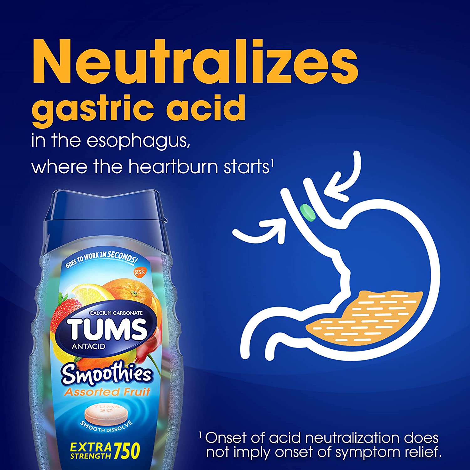 Kẹo nhai khó tiêu Tums Antacid - 100count