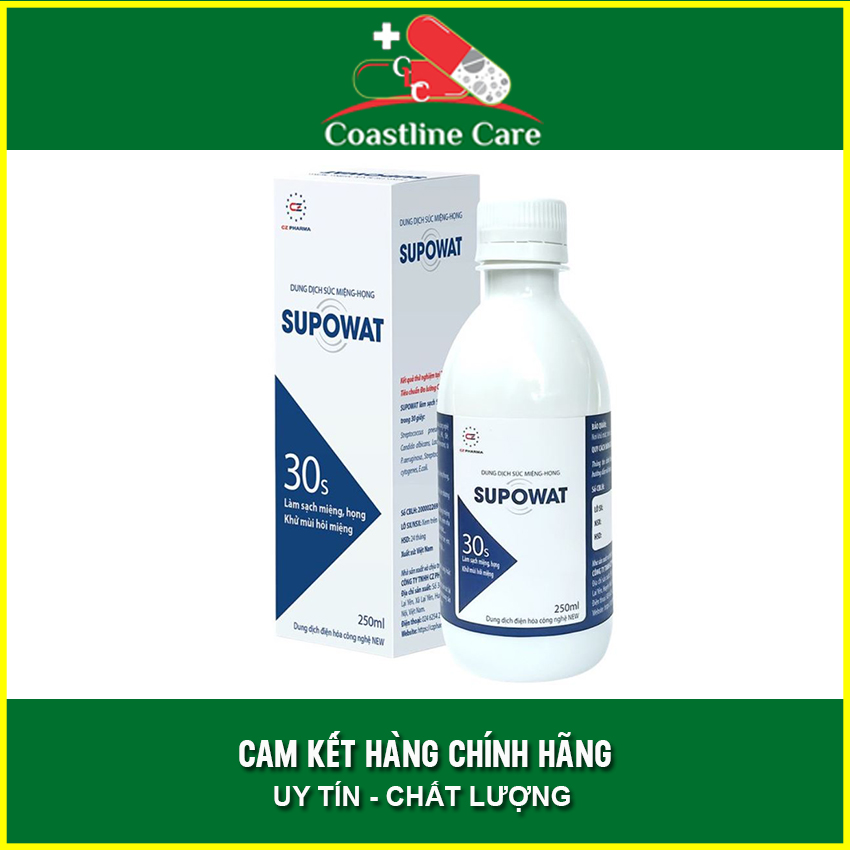 [HCM]Dung Dịch Súc Miệng Họng SUPOWAT (Chai 250ml) - 30s Làm Sạch Miệng Và Họng - Coastlinecare Phar